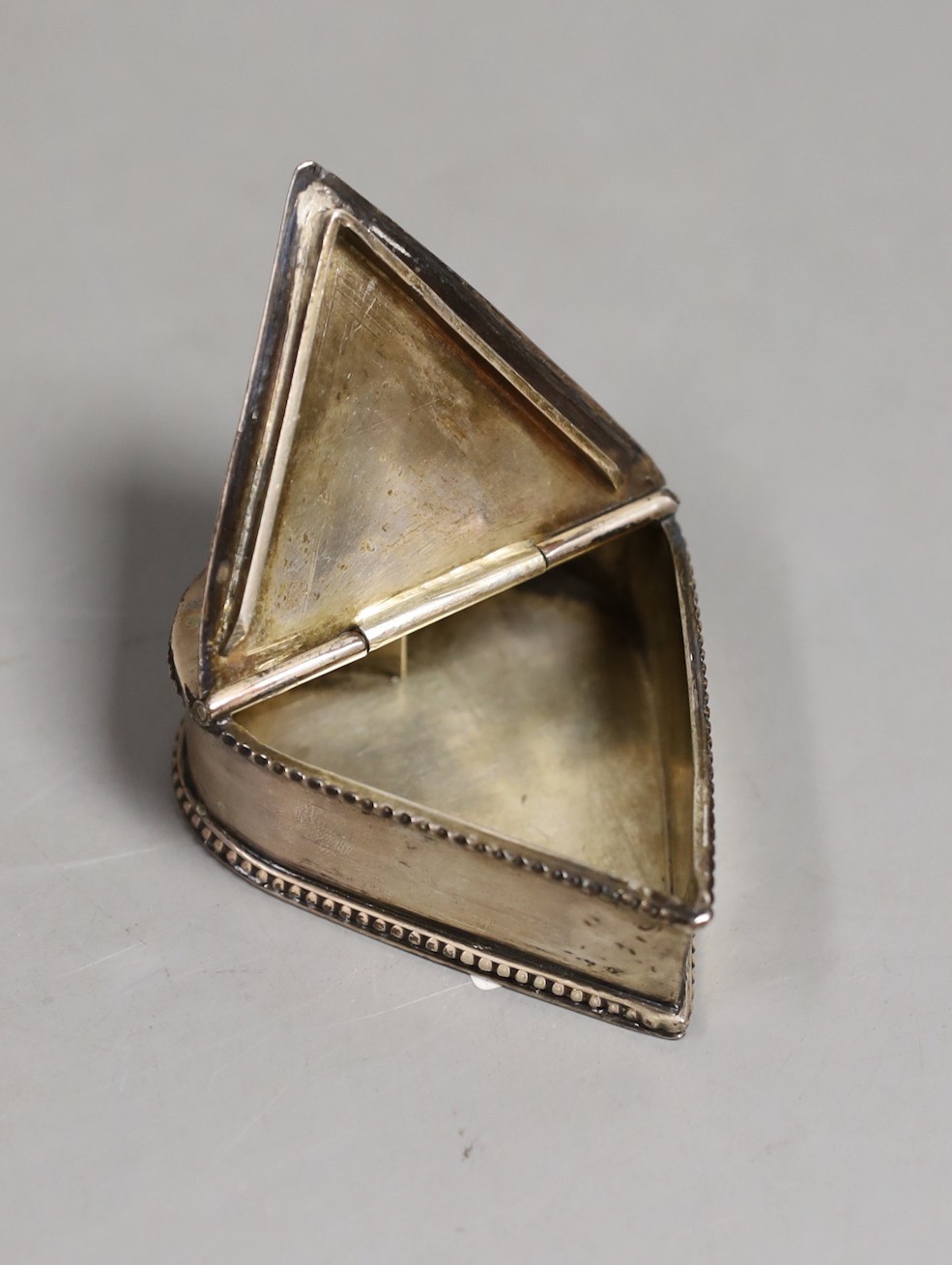 A Victorian plated heart shaped box-7 cms high.